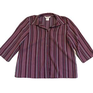 Tradition Red & Black Striped Button-Down Shirt Size 12
